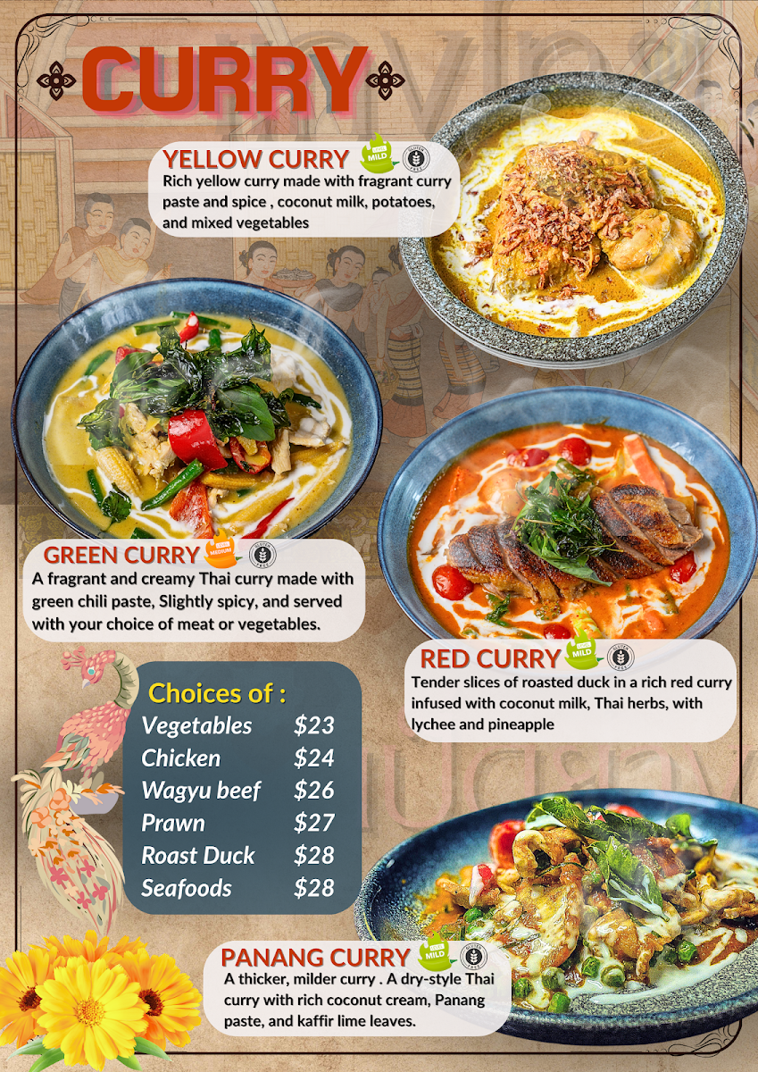 Menu, Gusto Thai Restaurant