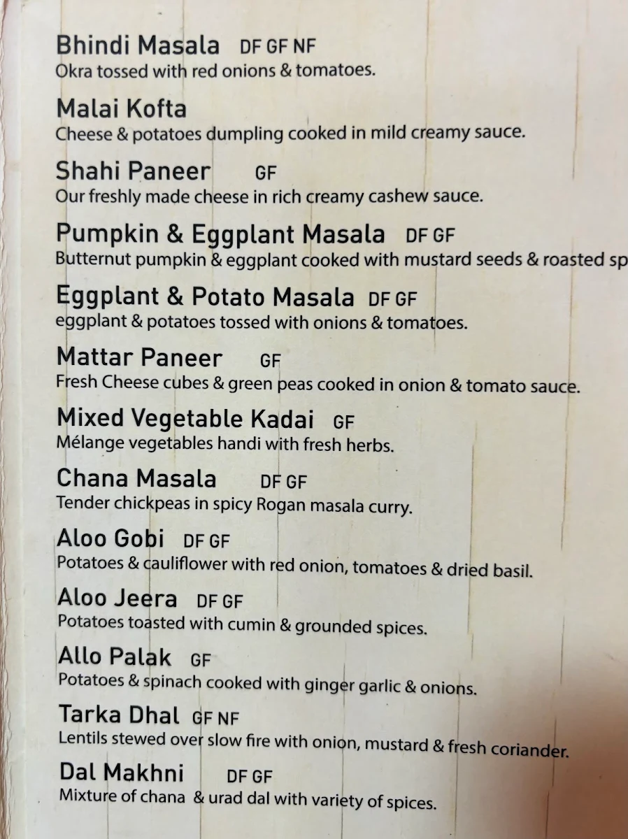Menu, Masala Bite Innisfail
