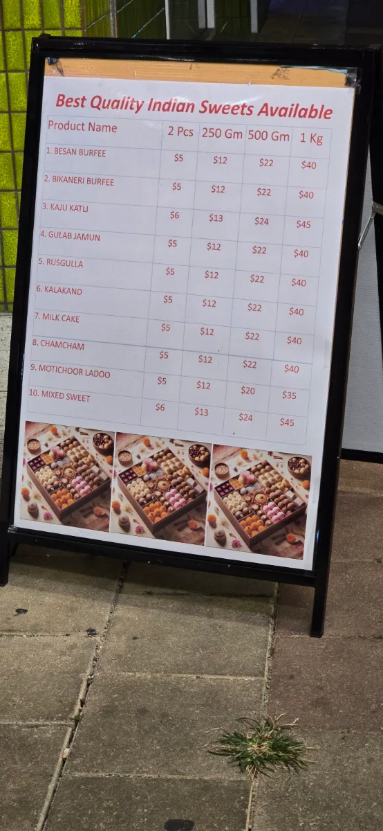 Menu, Masala Bite Innisfail