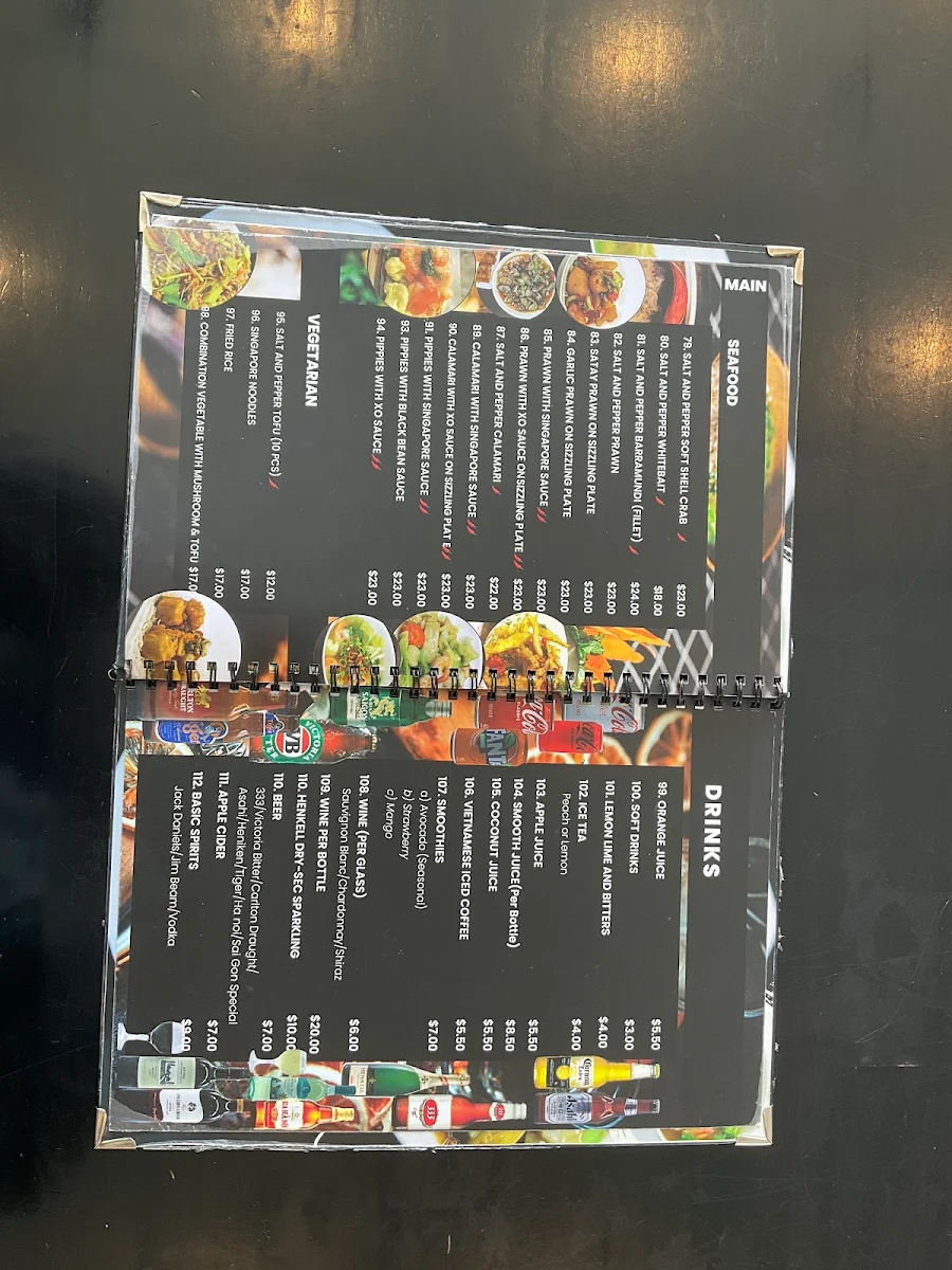 Menu, Kim Vietnamese Restaurant