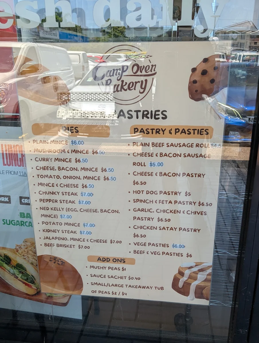 Menu, Camp Oven Bakery