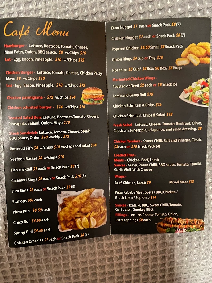 Menu, Condo Pizza Bar