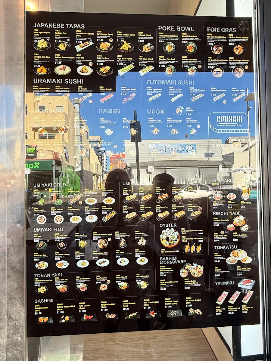 Menu, Umiyaki Moonee Ponds