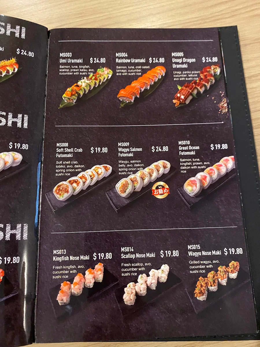 Menu, Umiyaki Moonee Ponds