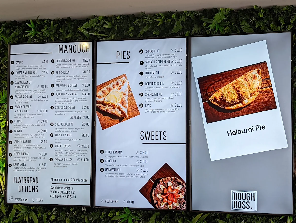 Menu, CEDAR DOUGH Lebanese Bakery Pizza Bar