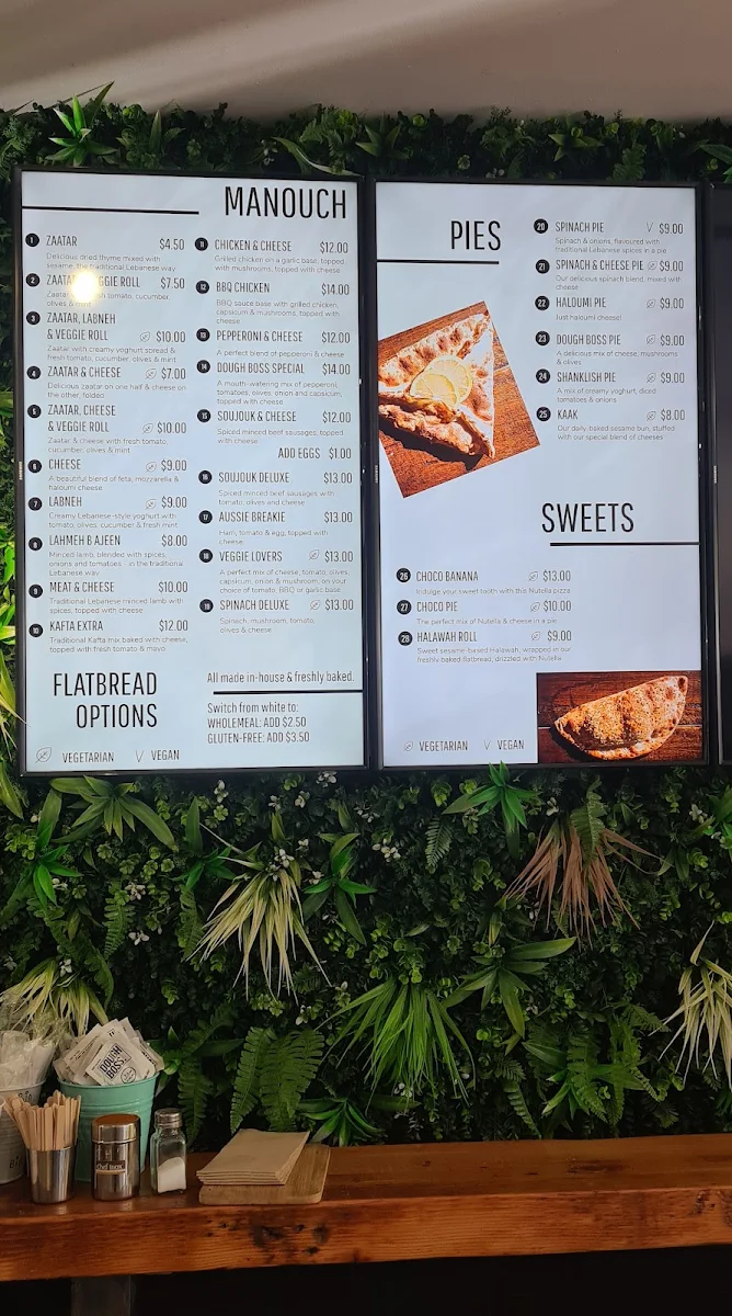 Menu, CEDAR DOUGH Lebanese Bakery Pizza Bar