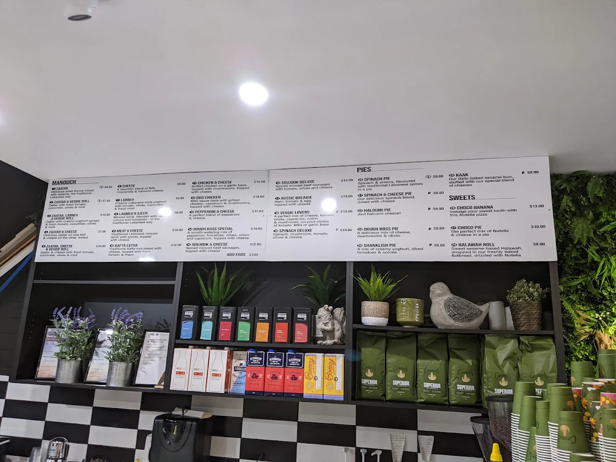 Menu, CEDAR DOUGH Lebanese Bakery Pizza Bar