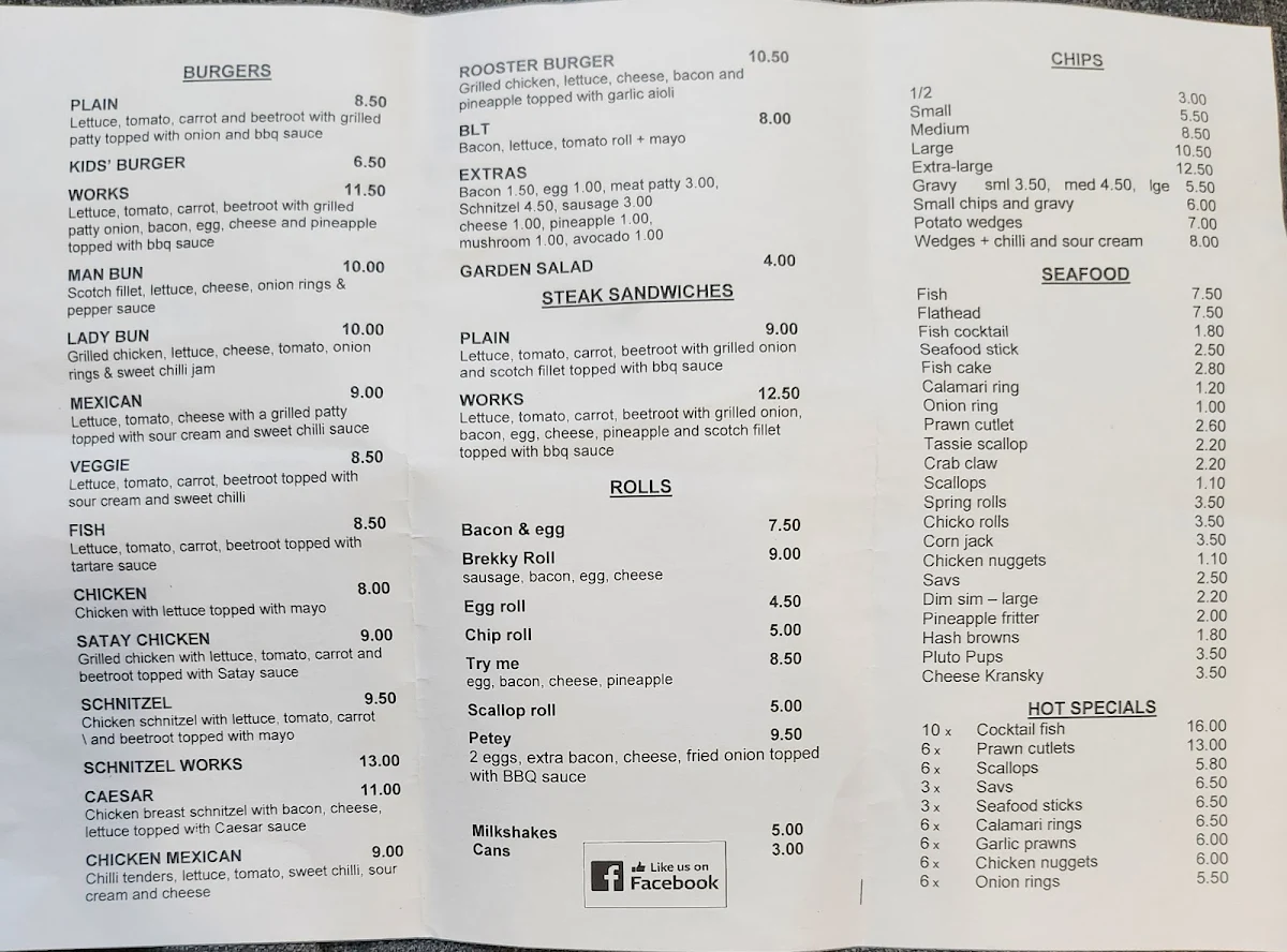 Menu, Batty's Better Batter