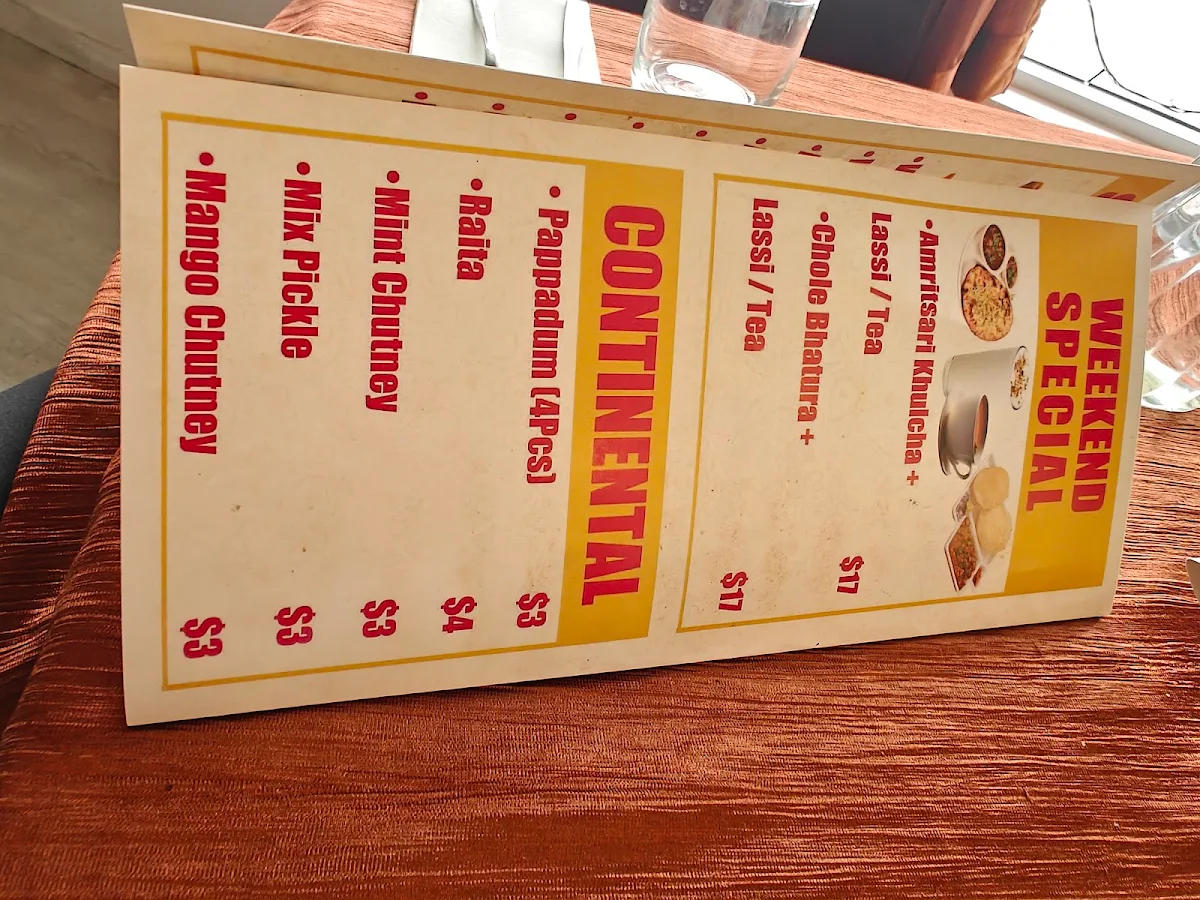 Menu, Mangal Sweets & Snacks