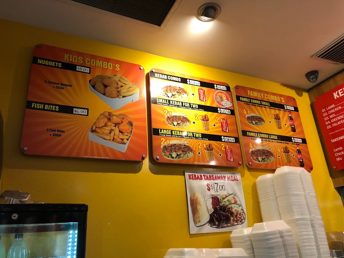 Menu, HyTyde Fish and Kebabs