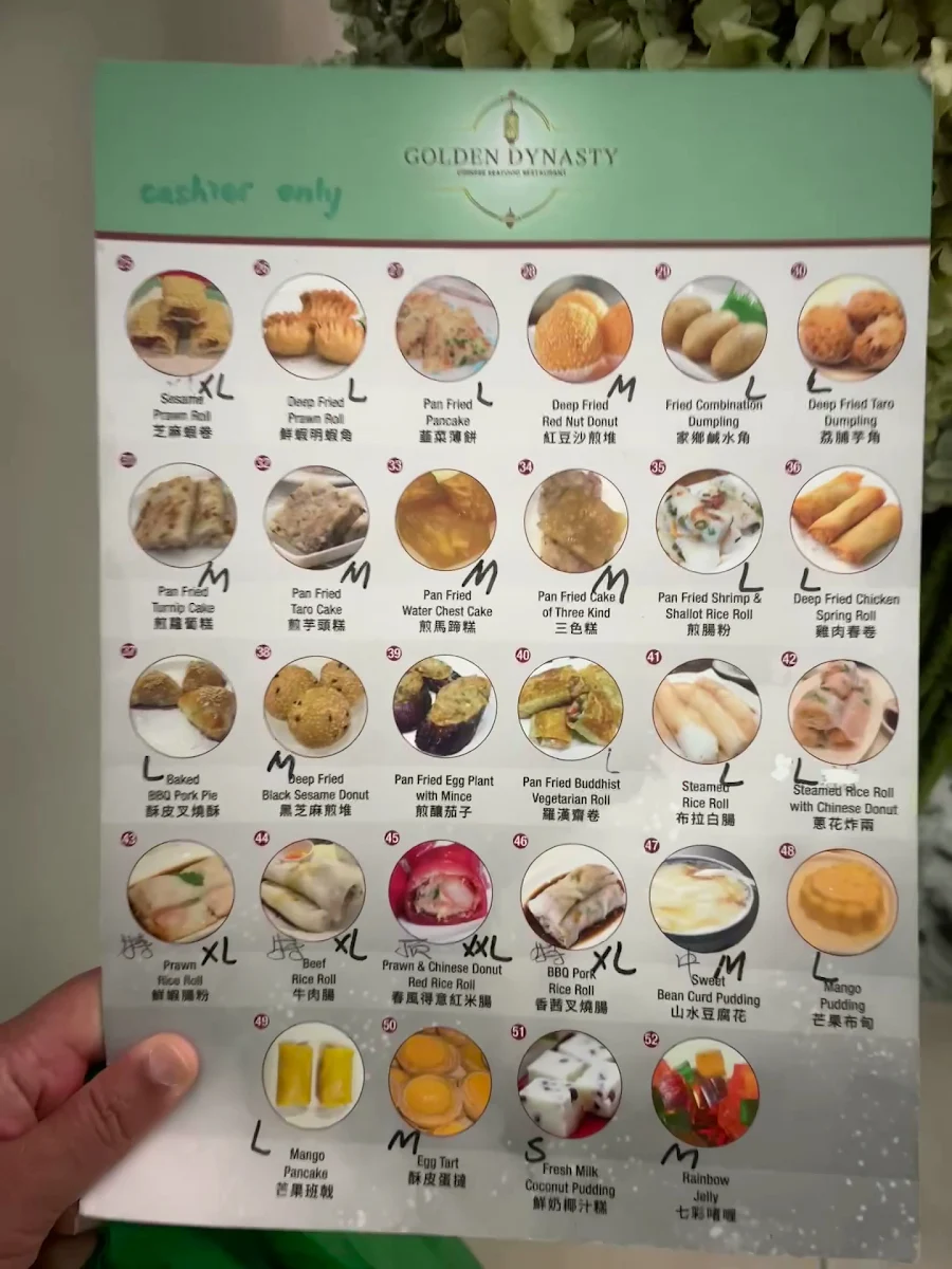 Menu, Golden Dynasty