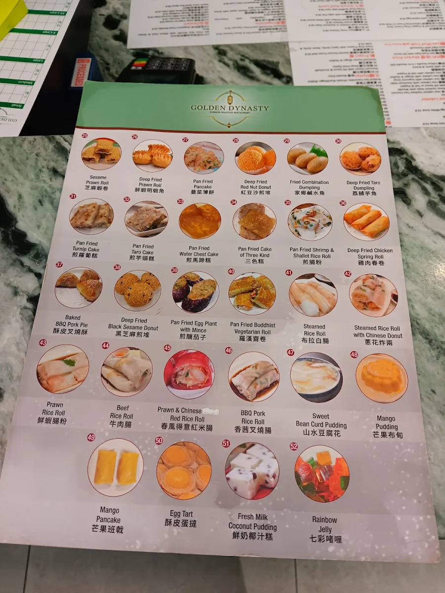 Menu, Golden Dynasty