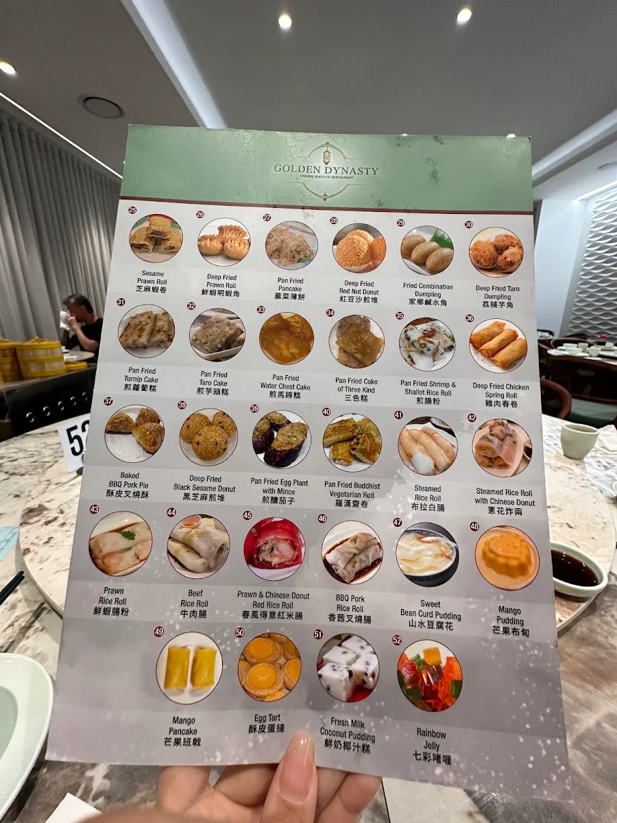 Menu, Golden Dynasty