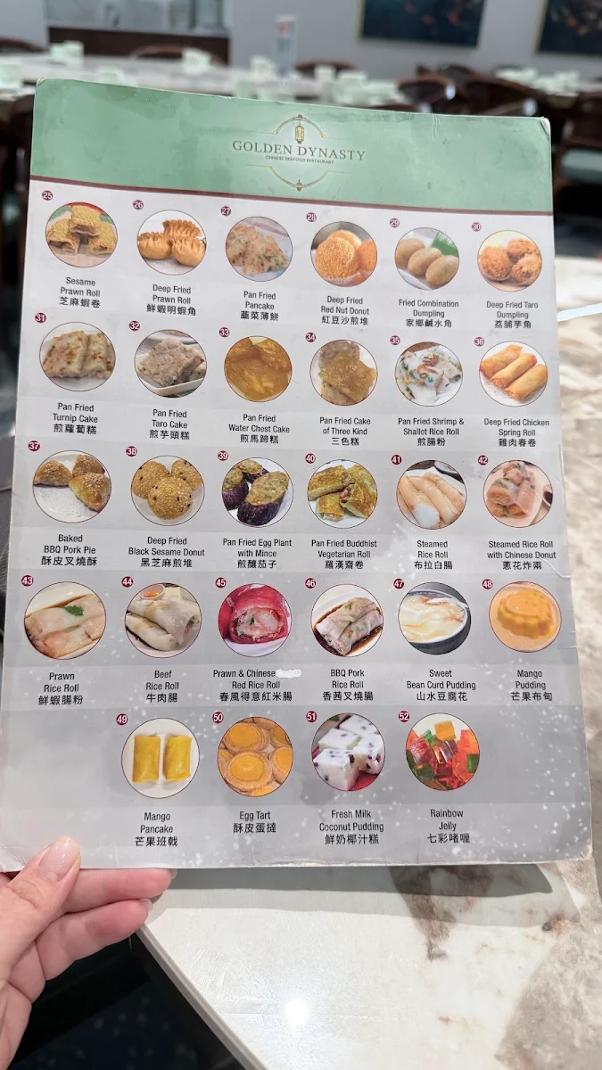 Menu, Golden Dynasty