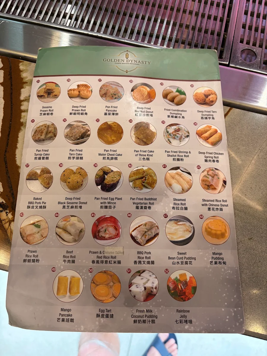 Menu, Golden Dynasty