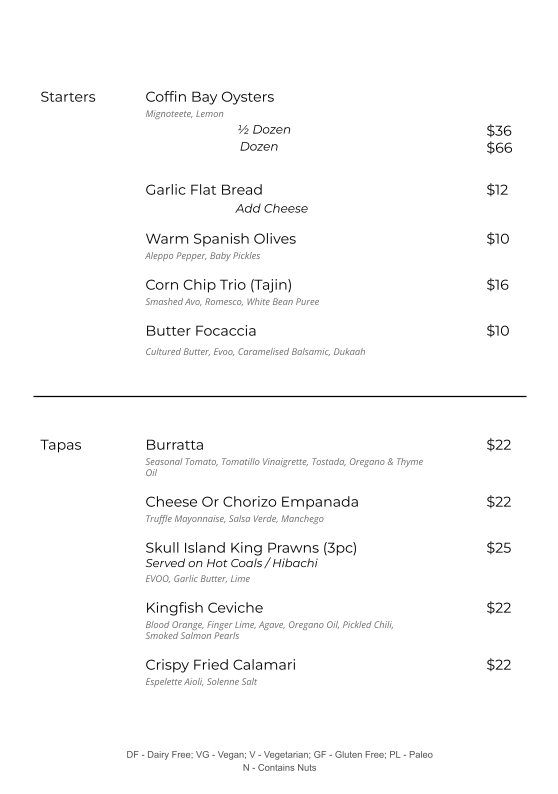 Menu, Solenne Restaurant & Bar