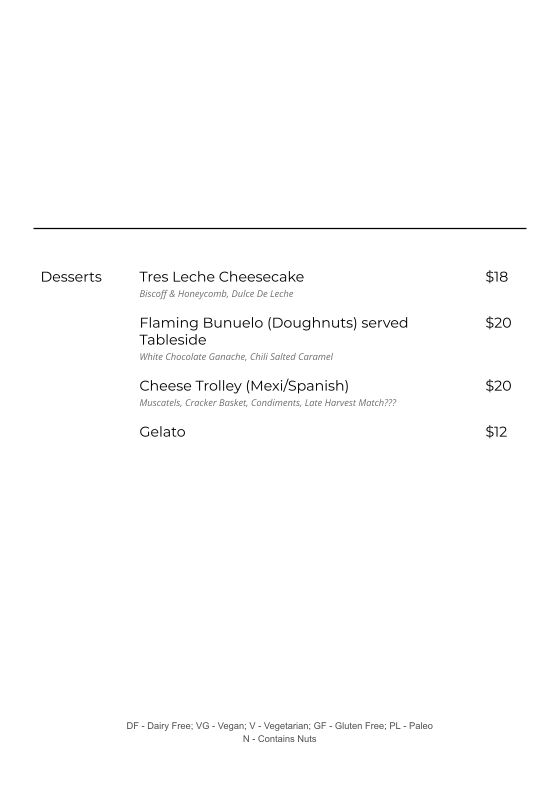 Menu, Solenne Restaurant & Bar