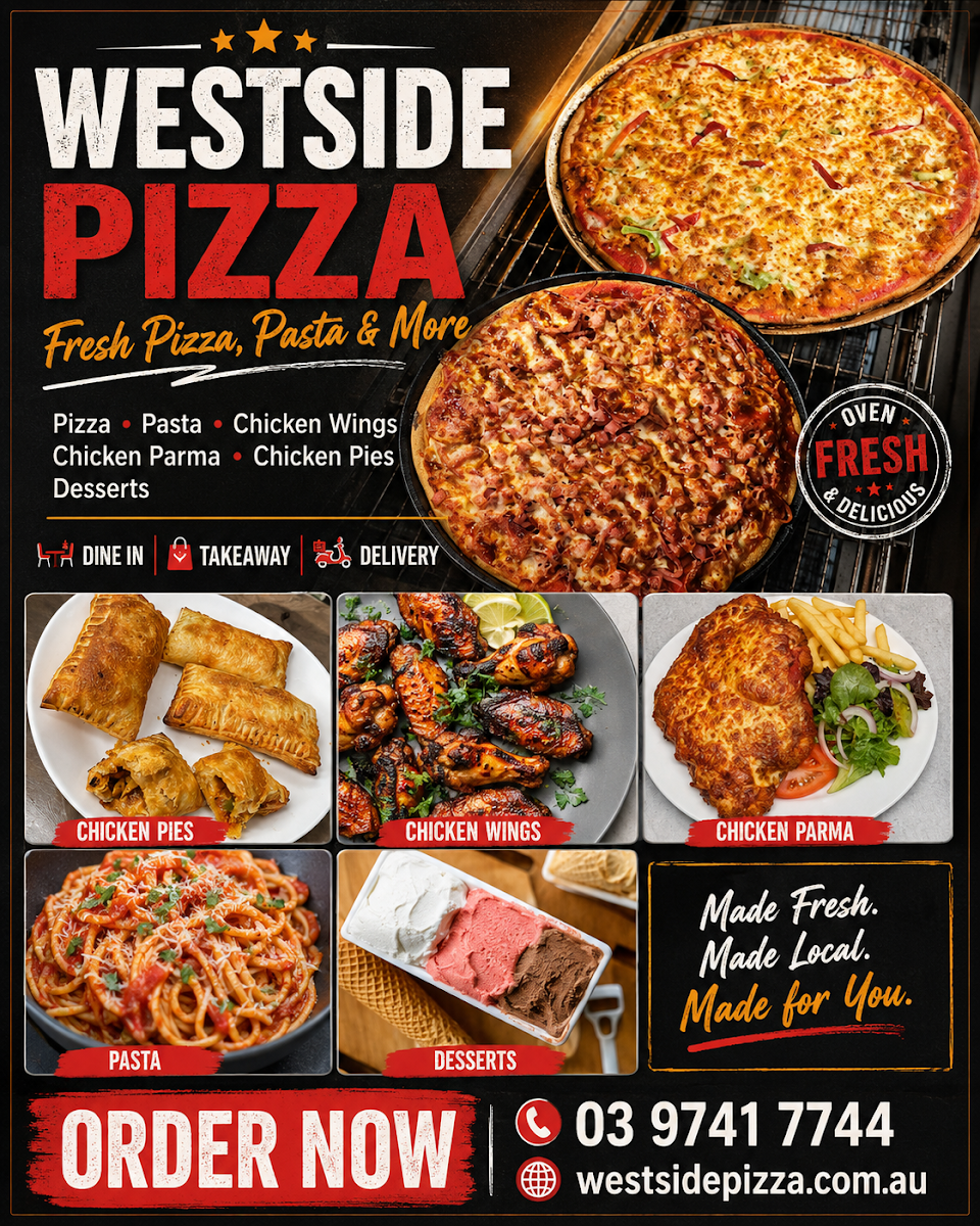 Menu, Westside Pizza