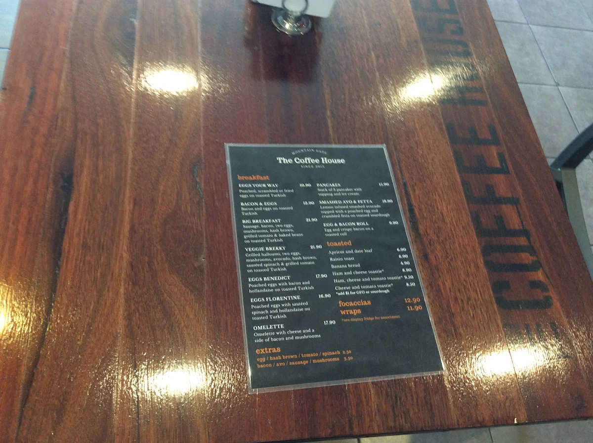 Menu, The Coffee House at Mountain Gate