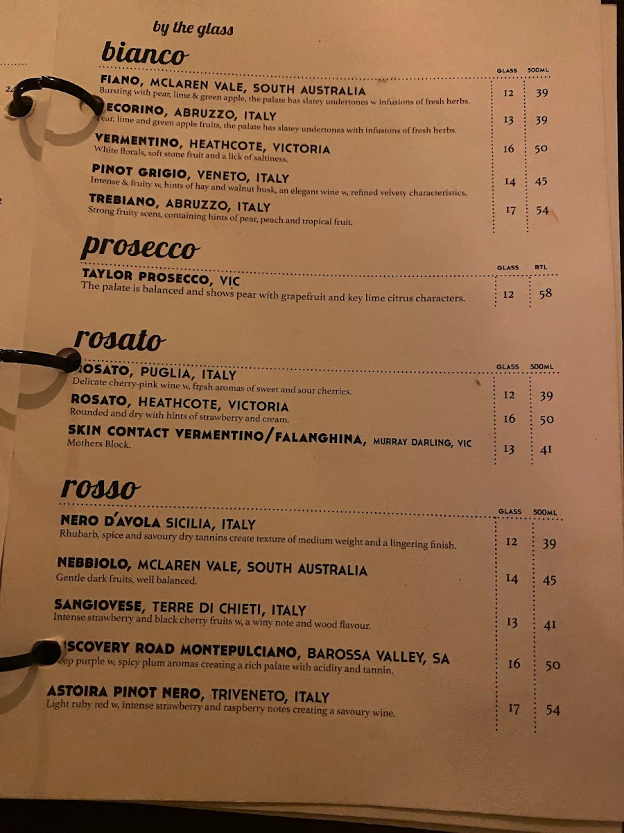 Menu, The Meatball & Wine Bar - Flinders Lane