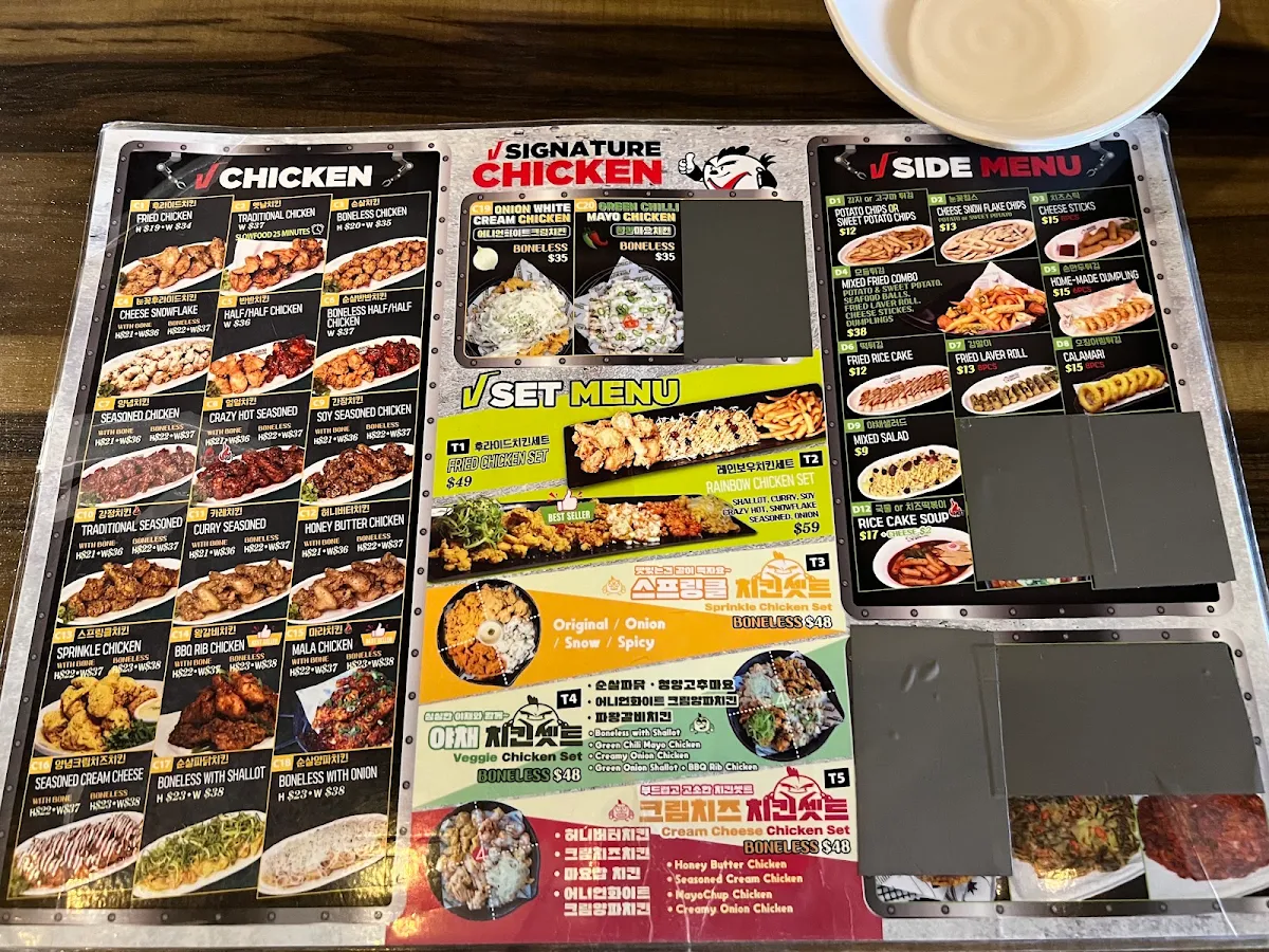 Menu, Chicken V Strathfield