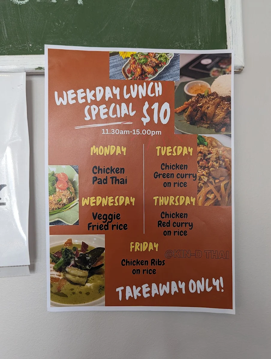 Menu, @Kin-D Thai Kitchen (Mitcham)