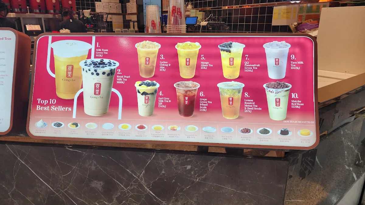 Menu, Gong Cha Westfield Penrith