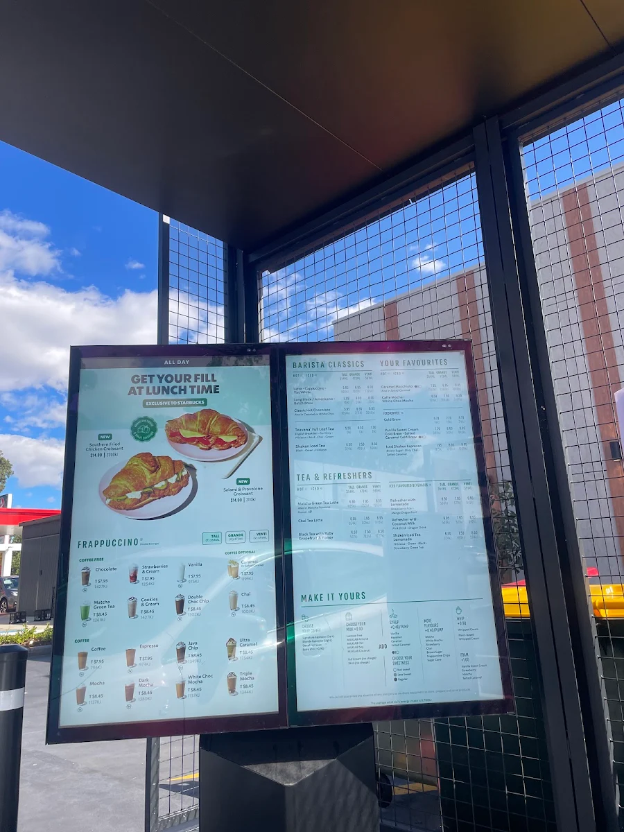 Menu, Starbucks Murdoch