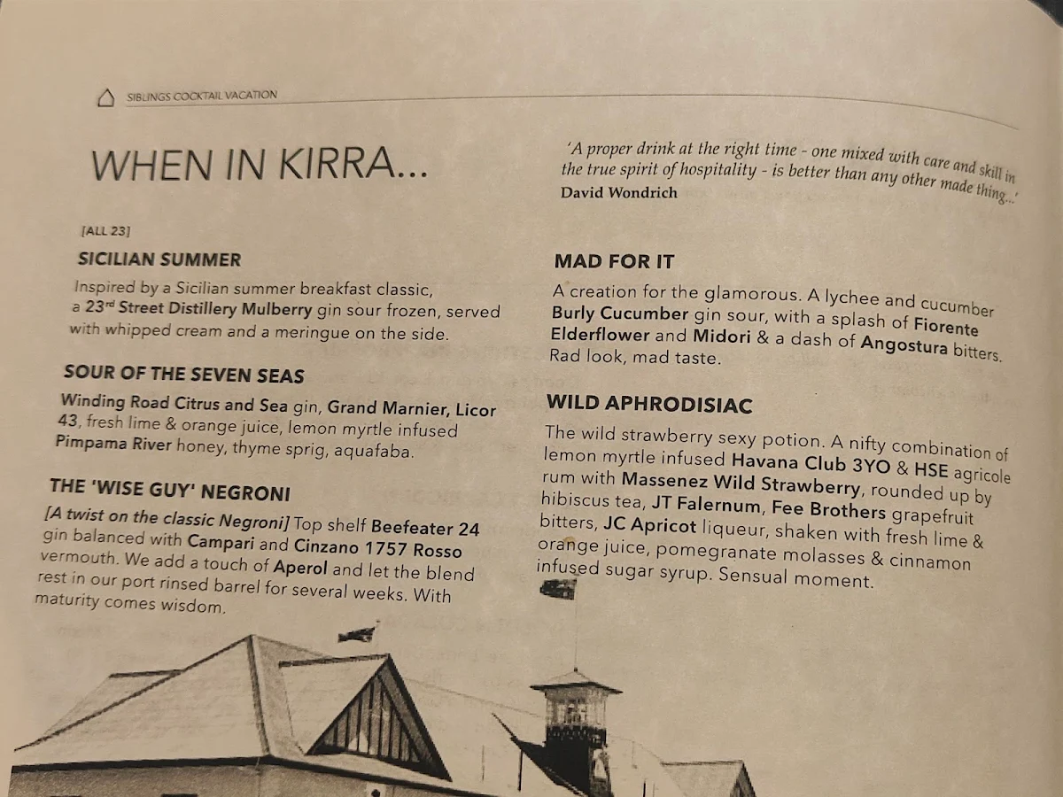 Menu, Siblings@Kirra