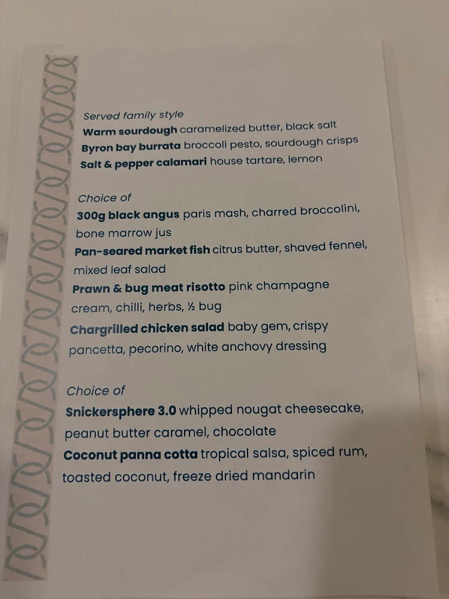 Menu, Siblings@Kirra