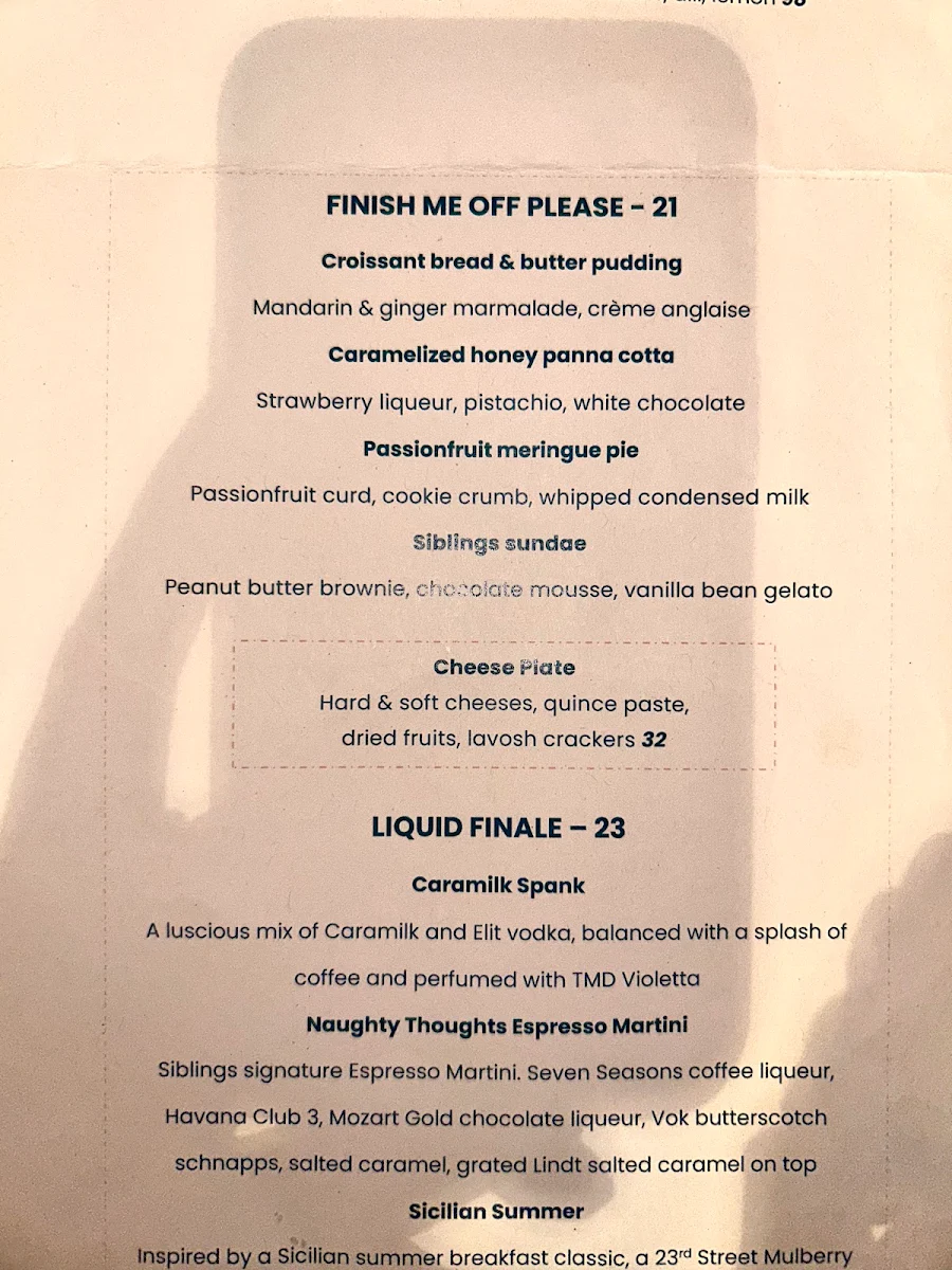Menu, Siblings@Kirra