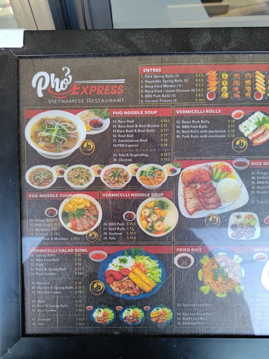 Menu, Pho Express