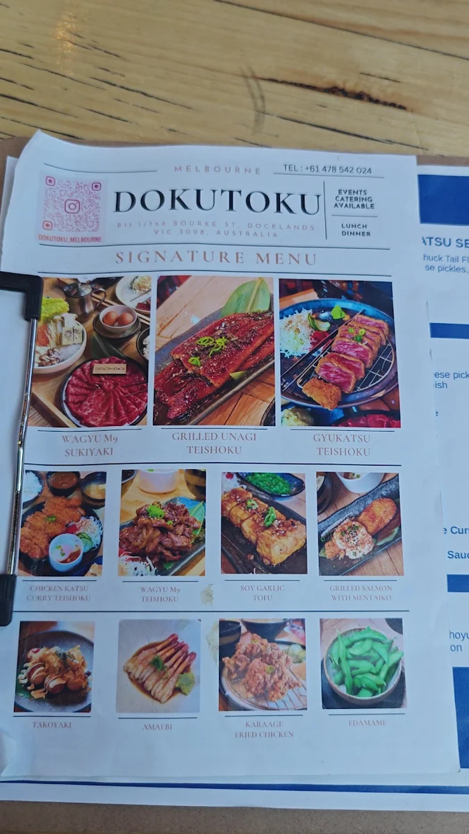 Menu, DOKUTOKU