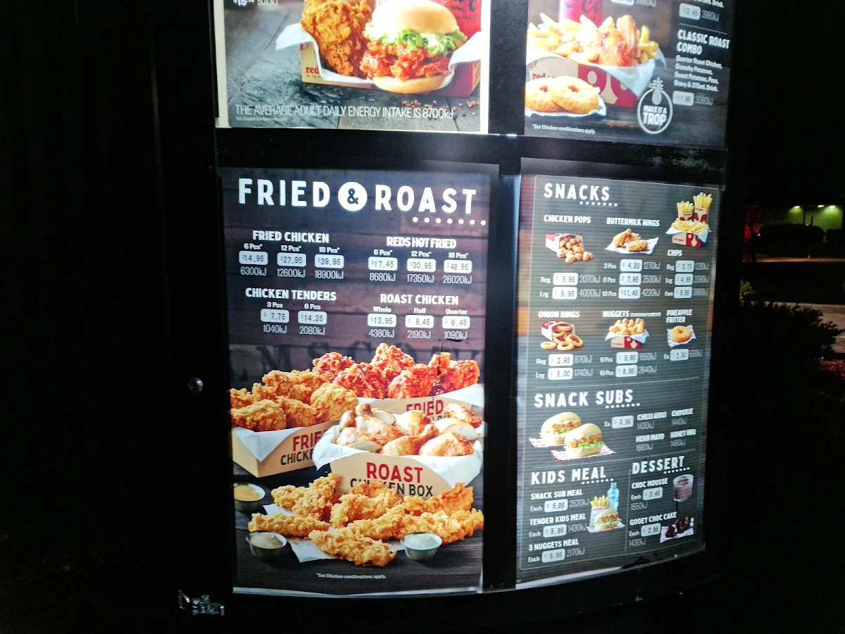 Menu, Red Rooster Mt Druitt