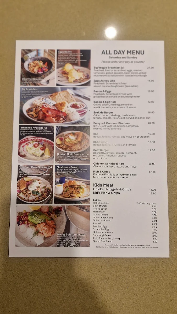 Menu, Rebels N Misfits - Dulwich Hill