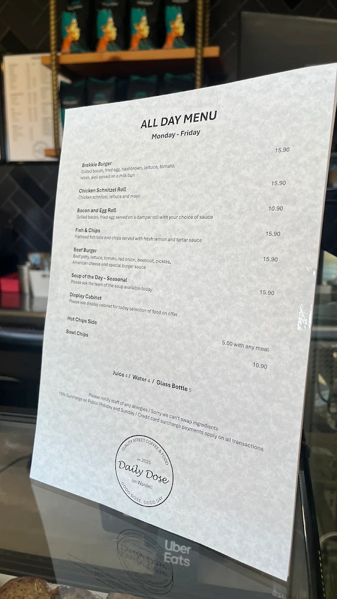 Menu, Rebels N Misfits - Dulwich Hill