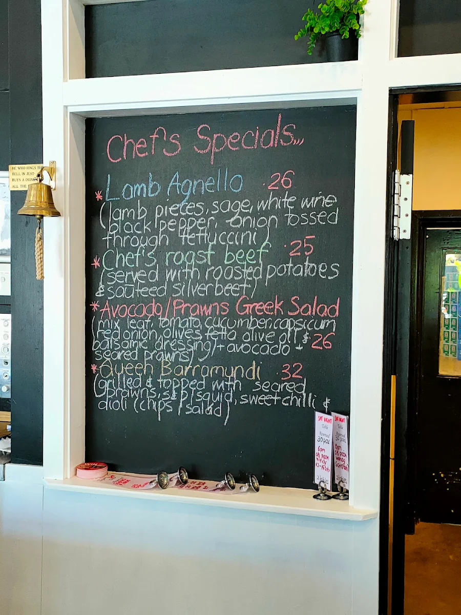 Menu, The Orana Hotel