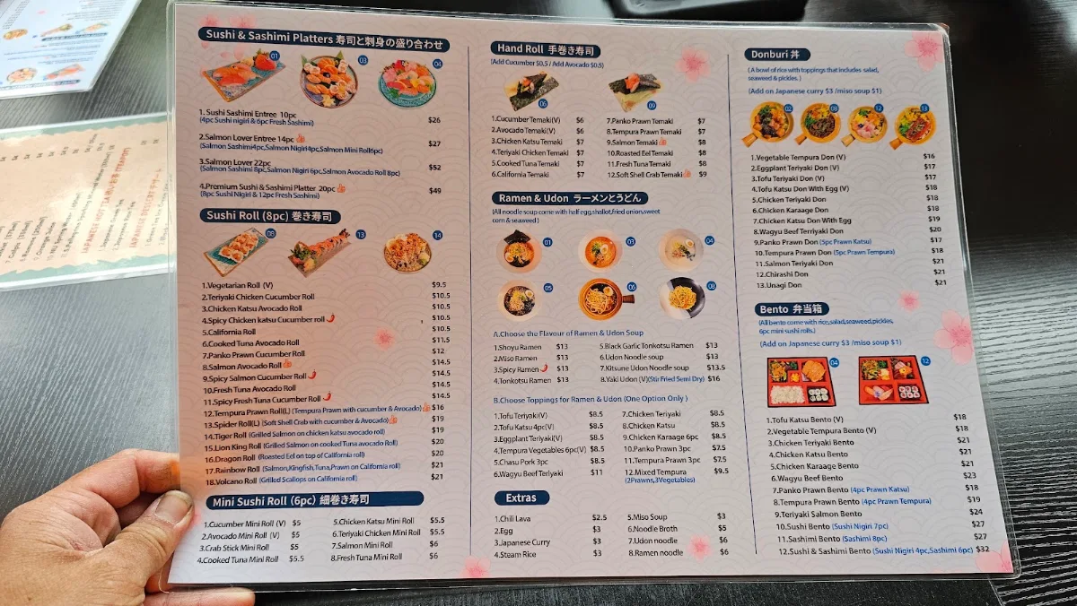 Menu, Tokyo Table Japanese Restaurant