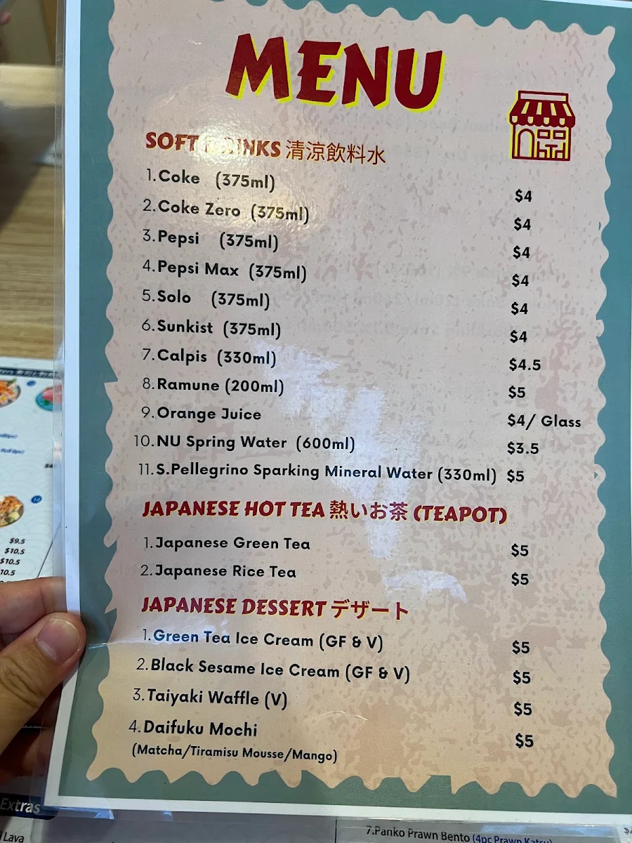 Menu, Tokyo Table Japanese Restaurant