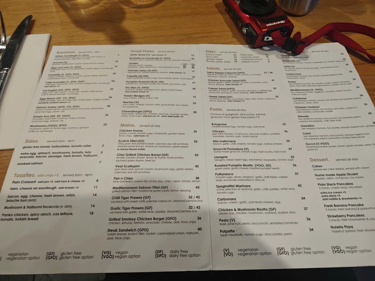 Menu, Chapelli's
