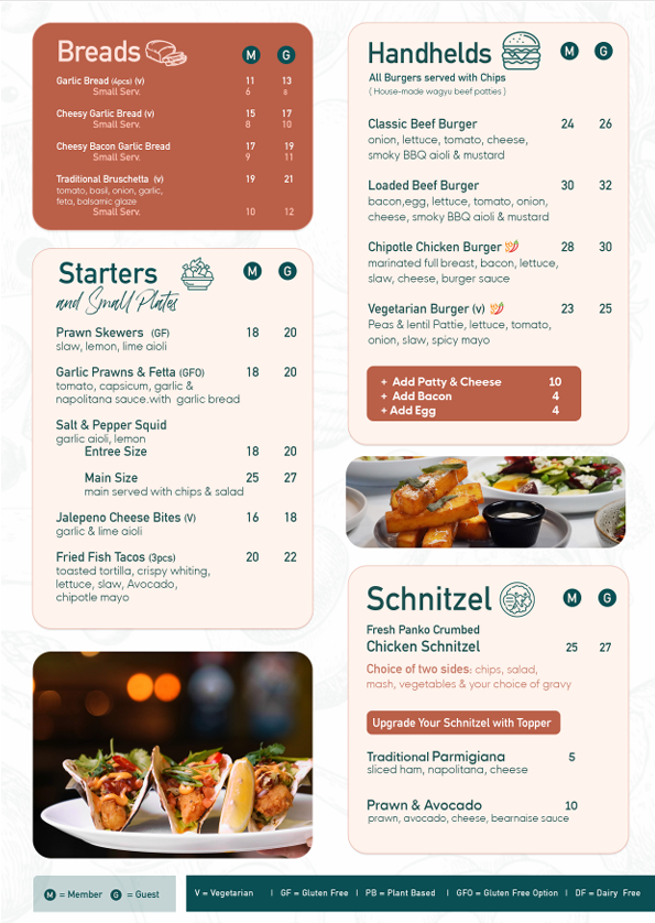 Menu, PORTERHOUSE BISTRO