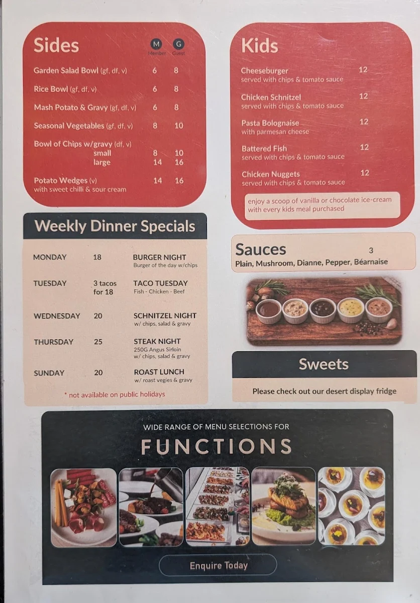 Menu, PORTERHOUSE BISTRO