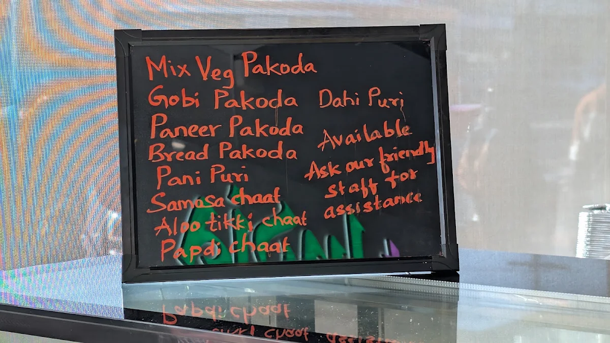 Menu, Sweet India Clayton