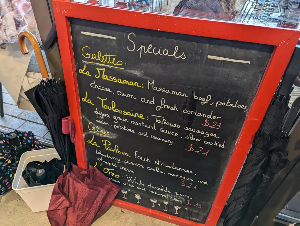 Menu, Four Frogs Crêperie - Mosman