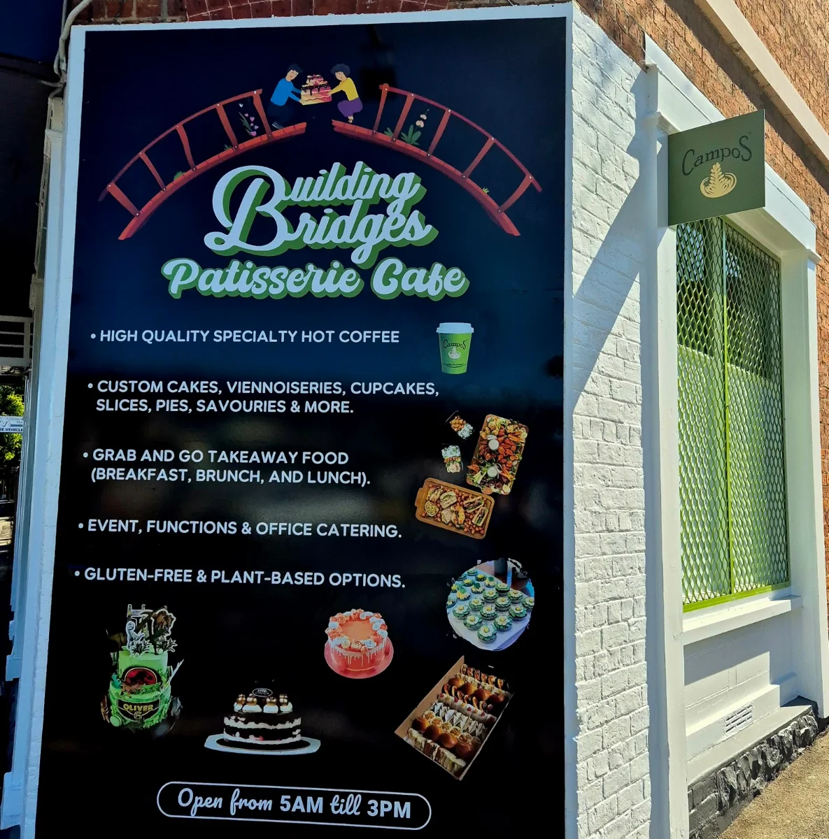 Menu, Building Bridges Patisserie Cafe