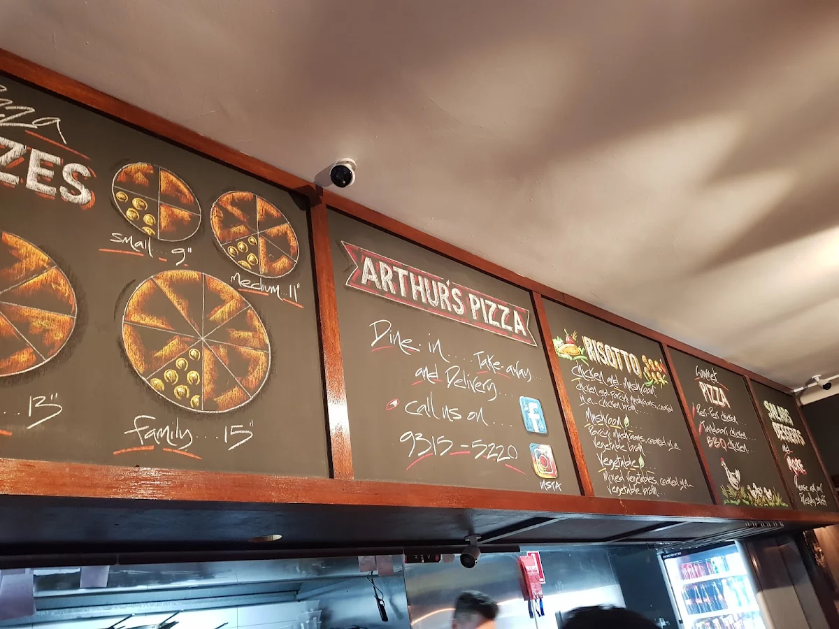 Menu, Arthur's Pizza Maroubra