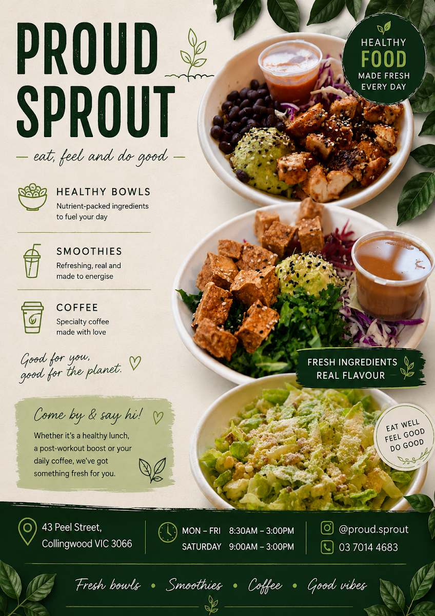 Menu, Proud Sprout