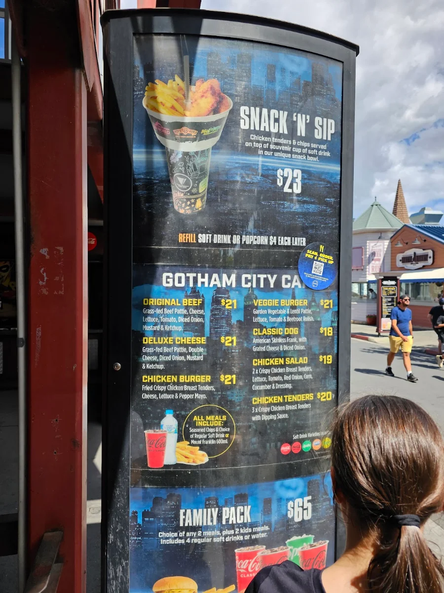 Menu, Gotham City Cafe