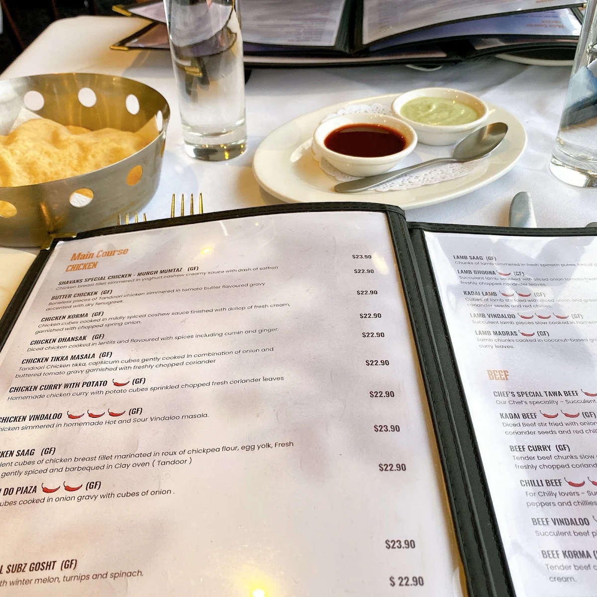 Menu, Shavans Patterson Lakes Indian Restaurant