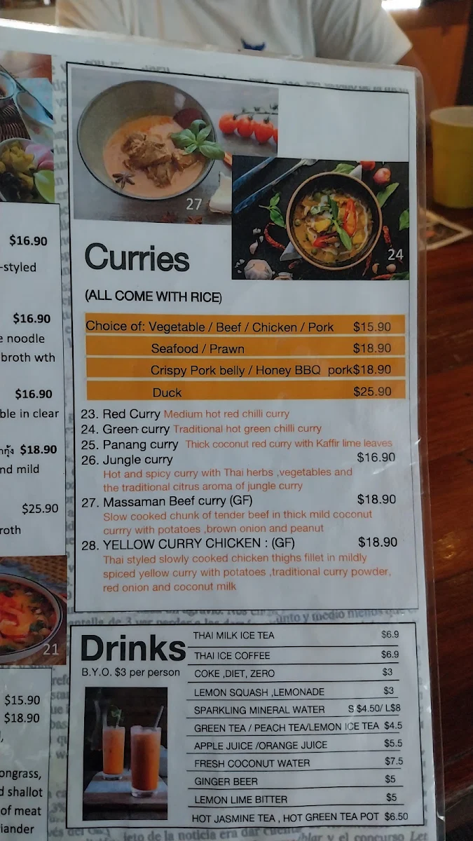 Menu, Eat Thai Darlinghurst